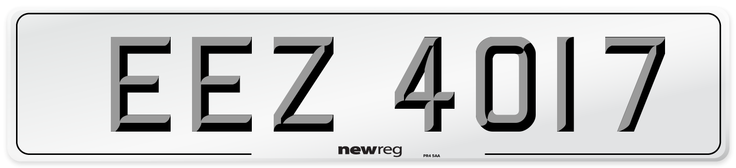 EEZ 4017 Number Plate from New Reg